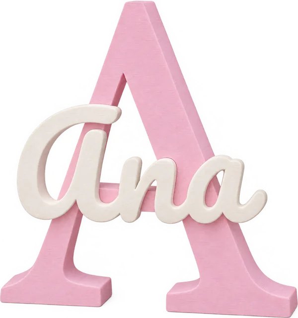 Letra A rosa con el nombre Ana