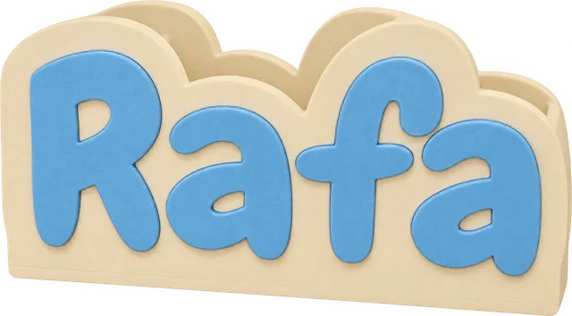 Portalápices vainilla con el nombre Rafa